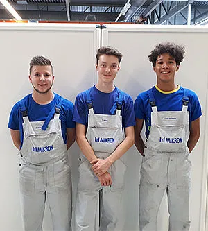 From Mikron Boudry (from left to right): Jérémy Badertscher, Timothé Ioset and Joseph Felix de Oliveira.